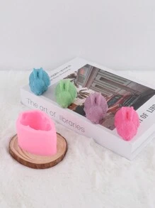 1入組單孔3d兔子模具,diy香薰蠟燭製作,蠟燭裝飾用,買二件更划算 - 粉色 - 查看 2