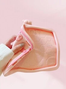 Cute Pink Pig Shaped Ipad Case, 360 Degree Rotatable Silicone Tablet Protective Cover - Pink - View 6