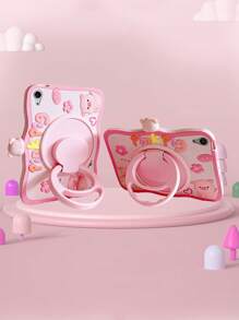 Cute Pink Pig Shaped Ipad Case, 360 Degree Rotatable Silicone Tablet Protective Cover - Pink - View 2