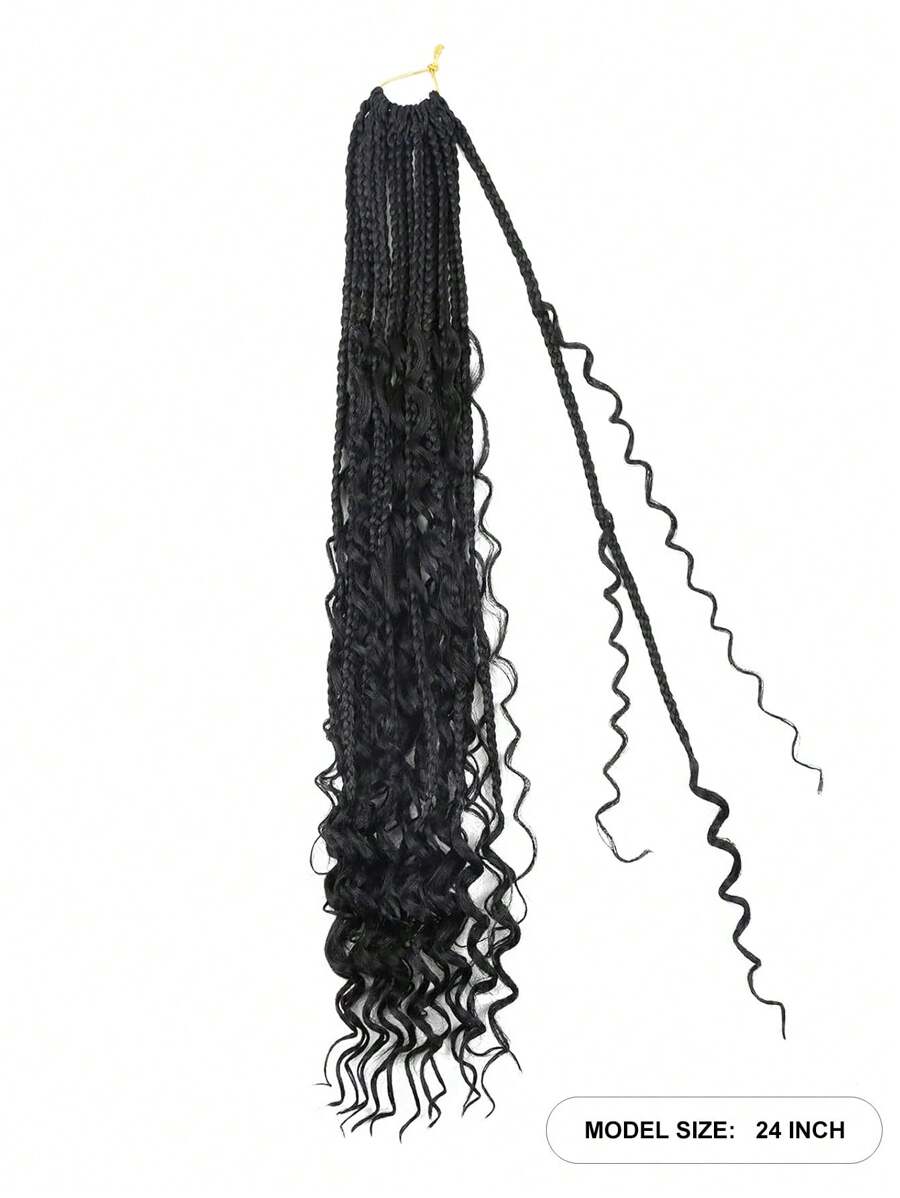 16 Strands/Pack Boho Box Braids Crochet Hair With Curly Ends Synthetic