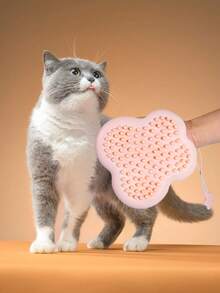 1pc Pet Hair Removal & Cleaning Silicone Glove, Suitable For Dogs And Cats - Pink - View 1