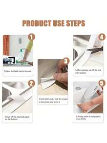 1 Miếng Không thấm nước Ruy băng Đường may Hình dán Đối với Bồn tắm , Tường Cạnh , Phòng bếp , Phòng tắm , Phòng vệ sinh , Bồn rửa chén , Sàn nhà Cạnh Bảo vệ - trắng - Xem 4