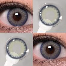 1對峇厘島柔軟色隱形眼鏡,自然美麗眼妝隱形鏡片,年拋式14.2mm - 灰色 - 查看 1