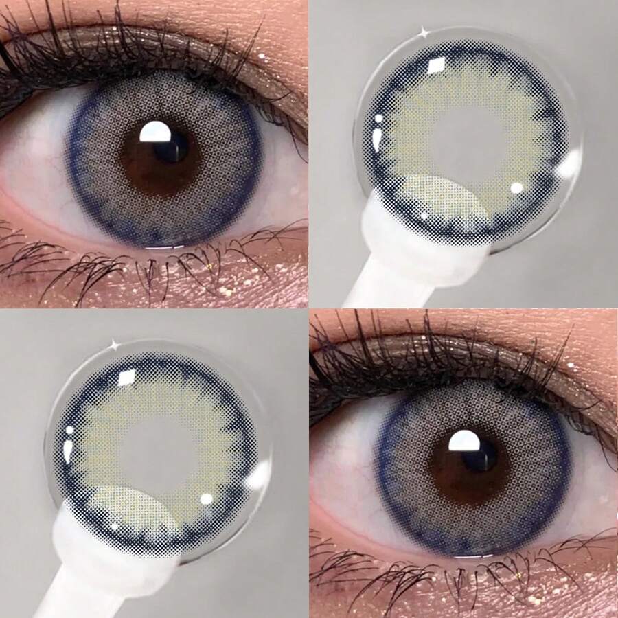 1對峇厘島柔軟色隱形眼鏡,自然美麗眼妝隱形鏡片,年拋式14.2mm - 灰色 - 查看 1