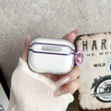 Apple Bluetooth Earphone Case Split Stroke 2-In-1 Transparent Earphone Case Compatible With Apple Airpods Pro2 Earphone Case - Dark Violet - View 3