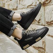 男士最新款防滑休閒運動鞋,多功能運動跑步鞋,舒適耐穿工作鞋,秋季戶外慢跑步行鞋 - 黑米色 - 查看 6