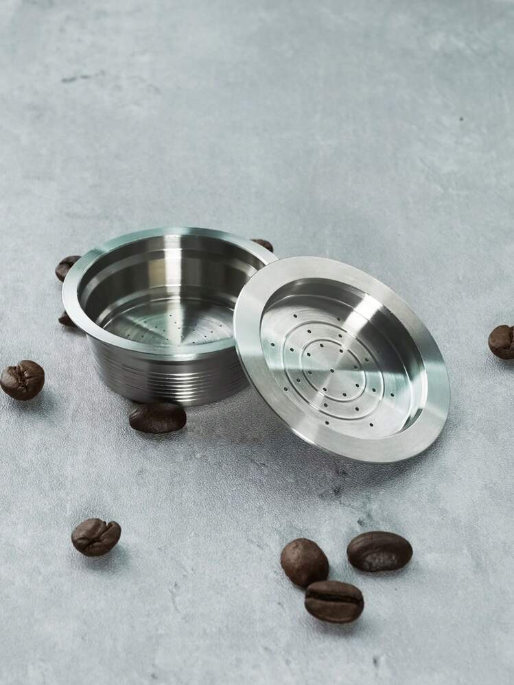 2 Filtri Caffè Metallici Riutilizzabili + Spazzola – Acciaio Inox – Diametro 6,1 Cm