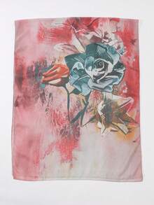 1pc Ladies' Digital Printed Chiffon Fashion Scarf, Suitable For All Seasons, Head Wrap For Casual Daily Use - Multicolor - View 3