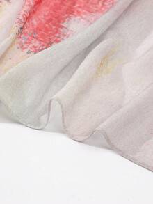 1pc Ladies' Digital Printed Chiffon Fashion Scarf, Suitable For All Seasons, Head Wrap For Casual Daily Use - Multicolor - View 2