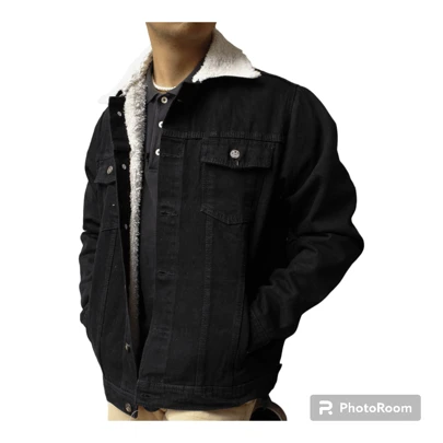 CHAQUETA DE MEZCLILLA  PARA CABALLERO CON ABORREGADO