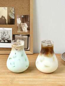 1個氣泡玻璃杯,水杯,美式咖啡杯,飲料果汁杯,ins風格咖啡杯,燈泡杯 - 一個透明玻璃杯 - 查看 4