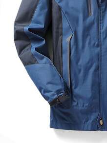 Men's Outdoor Hardshell Windproof Waterproof Suit Sport Camping Hiking Windbreaker Jacket For Fall And Winter - Blue - View 3