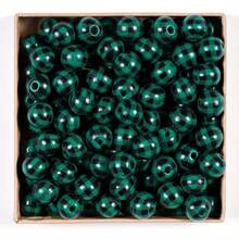 10 顆 16 毫米經典格子圖案圓形木珠適合 Diy 手鍊、項鍊、節日裝飾 - 16mm - 查看 4