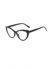 1pc Women's Personalized Cat Eye Non-Prescription Glasses, Pc Material - Clear - View 6