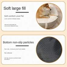 1 Chiếc Giường Thú Cưng Hình Bầu Dục Bằng Da Lộn Chống Thấm Nước Có Thể Tháo Rời, Thích Hợp Cho Chó Lớn Và Mọi Mùa Với Vẻ Ngoài Cực Kỳ Hấp Dẫn, Thảm Cho Mèo Và Chó - màu nâu - Xem 8