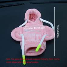 1pc Car Gear Shift Knob Sweater Cover, Automotive Interior Decoration - Pink - View 6
