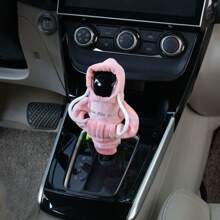 1pc Car Gear Shift Knob Sweater Cover, Automotive Interior Decoration - Pink - View 3