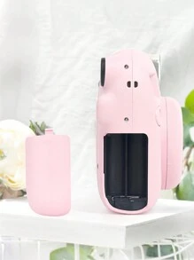 1pc Battery Door With Color-Matched Battery Skin For Fujifilm Mini 12 Camera, Replaceable Battery Cover - Pink - View 4