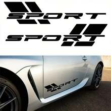 YuliSpy 1 par de pegatina de 5 pulgadas de logotipo deportivo para la aleta del barro del coche/camión como decoración de accesorios de auto en la parte trasera - Negro - Ver 1