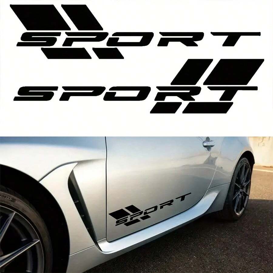 YuliSpy 1 par de pegatina de 5 pulgadas de logotipo deportivo para la aleta del barro del coche/camión como decoración de accesorios de auto en la parte trasera - Negro - Ver 1
