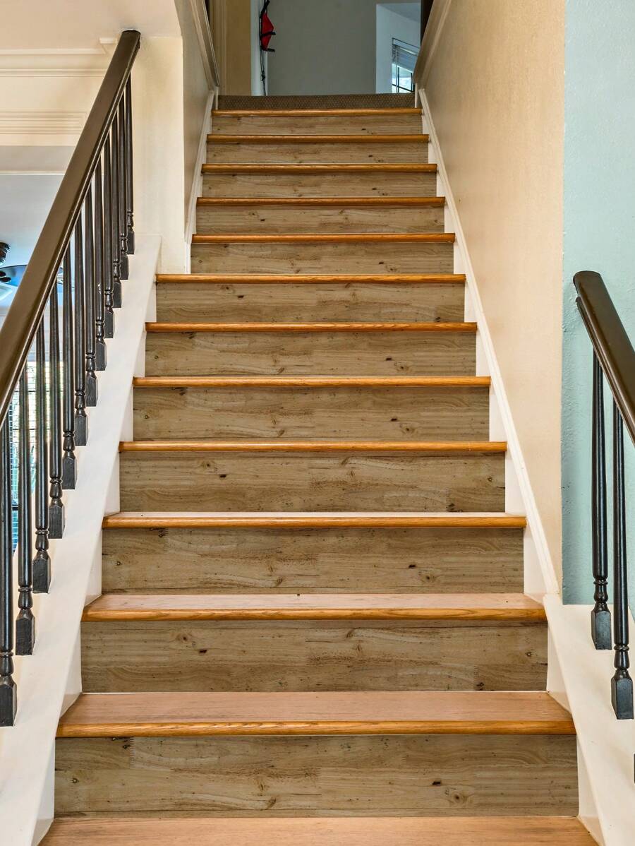 SUPSTICKER 1 Roll Yellow Oak Wood Grain Stair Sticker, Self-Adhesive Wear-Resistant PVC Material, Peel And Stick, Home Decor Beautifying Sticker, Size 41.73x6.97 Inches, Sticker, Wall Decal, Vinyl Sticker, Home Decor, Spring Decor, Refresh Home, Rama Decorative Sticker, Birthday Graduation Gift, Floor Tile, Self-Adhesive Floor Tile, Peel And Stick Floor Tile, Living Room Decor, Bedroom Decor, Kitchen Decor