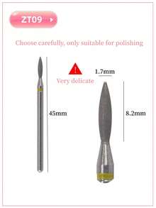 5入組鑽石指甲鑽頭電鑽磨刀片,適用於修腳修甲文件,去角質,少棒指甲刀具附件,球形/光頂/大桶/雨傘/火焰形 - 灰色 - 查看 2