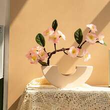 1只素色陶瓷花瓶擺設,現代簡約乾花裝飾家居客廳藝術擺件 - 彩色 - 查看 1