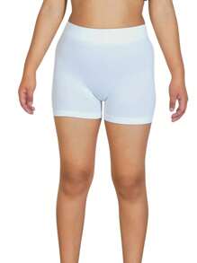 3 WOMEN'S LYCRA SHORTS - BLACK aND WHITE aND BEIGE - View 3