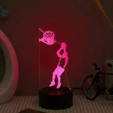 1pc 3d Basketball Series Touch Control Color-Changing Led Night Light, Creative Decor Table Lamp For Bedroom, Living Room, Ambient Lighting - Shooting Night Light - View 5