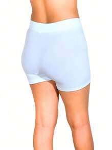 3 WOMEN'S LYCRA SHORTS - BLACK aND WHITE aND BEIGE - View 5