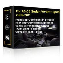 Luz Led Interior De Coche Para Audi A1 A2 A3 A4 A5 A6 Tt, Reemplazo De Luz De Mapa, Cúpula, Espejo De Tocador, Guantera, Maletero, Blanco De 6000k, Sin Error De Canbus