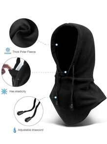 1 buc Mască de față cu balaclava rezistentă la vânt de iarnă cu glugă, potrivită pentru activități în aer liber pe vreme rece, cum ar fi schi, călărie, călătorii - Galben - Vizualizare 3