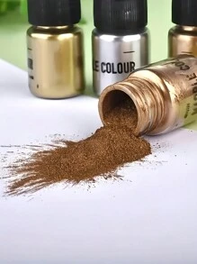 1 Bottle Shimmer Metallic Golden Silvery Color Powder, Faux Pearlescent Colorant Pigment, Dye Colorant Glitter Mica Powder For DIY Painting Resin Jewelry Making