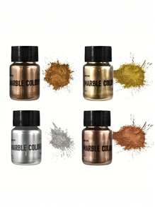 1 Bottle Shimmer Metallic Golden Silvery Color Powder, Faux Pearlescent Colorant Pigment, Dye Colorant Glitter Mica Powder For DIY Painting Resin Jewelry Making