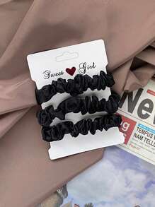 3pcs Classic Simple Elastic Hair Ties For Ponytails And Buns, Solid Color Hair Ties Casual,Dopamine Valentine's Day Valentines Ponytail Holders Hair Elastics Hair Rubber Bands Scrunchies Hair Rope Hair Accessories Head Accessories - Multicolor - View 20