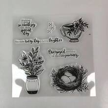 1入祝福金屬切割模板和郵票,暴力真空包裝,創意手工藝卡庫可用,2023新郵票和模板 - Clear Stamp SU-111 - 查看 5