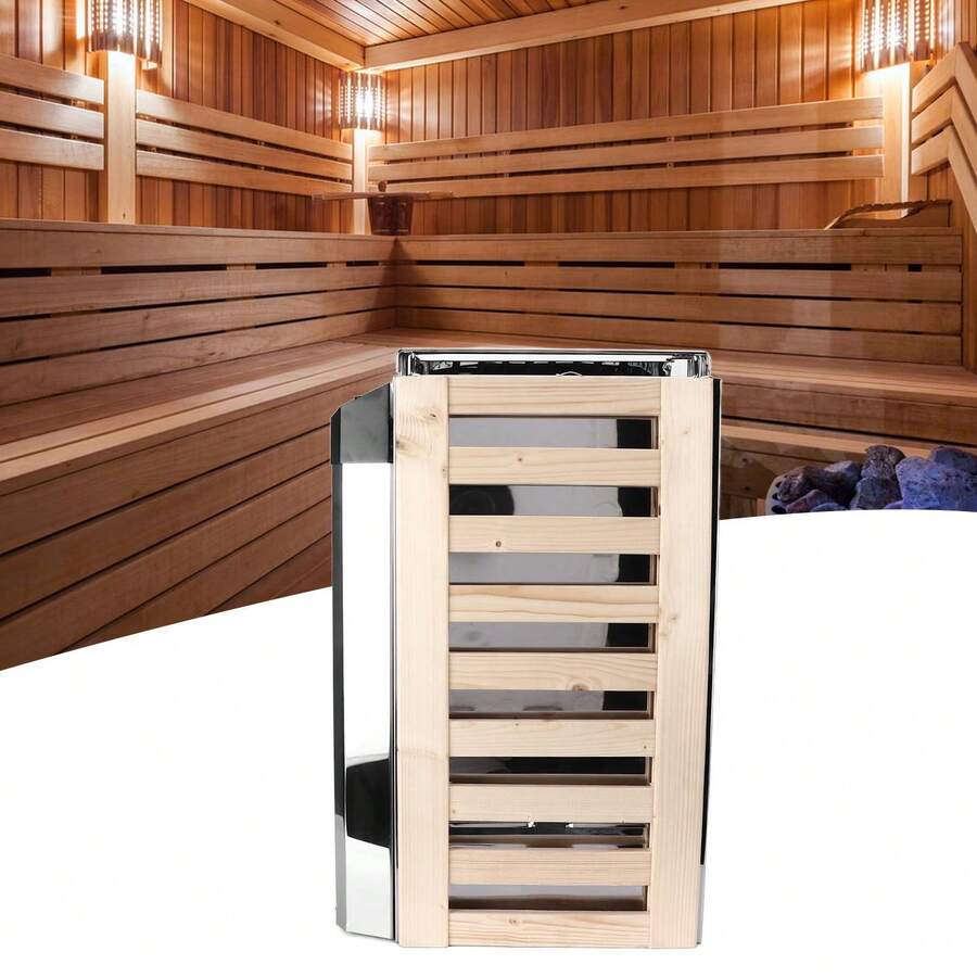 3KW 110V Sauna Stove, Stainless Steel Sauna Heater Temperature Adjustable Electric Sauna Stove Internal Control Sauna Heating Stove Sauna Heater For Bedrooms, Offices, Hotels - 銀色 - 查看 1