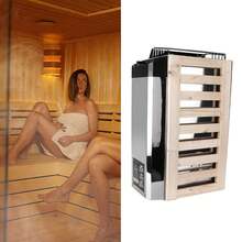 3KW 110V Sauna Stove, Stainless Steel Sauna Heater Temperature Adjustable Electric Sauna Stove Internal Control Sauna Heating Stove Sauna Heater For Bedrooms, Offices, Hotels - 銀色 - 查看 6