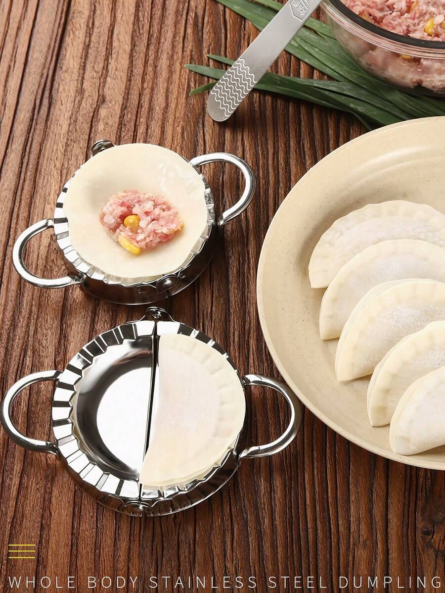 1入組餃子製造機模具，餃子製造機、餃子機、饅頭機，不銹鋼餃子壓餅機，餛飩皮、義大利餃子皮、煎餃子模具的廚房小玩具