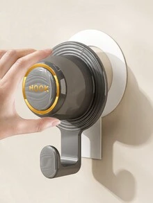 1個簡約風格掛件式浴室收納架,三角排水衛浴儲物架,適用於浴室、廚房、臥室、衛生間、陽台轉角架,隨機顏色浴室罩掛鉤裝飾架 - 遮孔灰色 - 查看 5