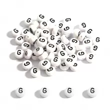 100入組a-z字母珠子4x7mm亞克力圓珠,適用於珠寶製作、diy手鏈、項鍊、鑰匙扣、手工藝供應品 - 黑白色 扁圓形 - 查看 22