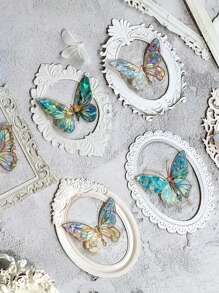 10入組復古中空壓花紙質相框,裝飾框架適用於拼貼和diy - 彩色 - 查看 8