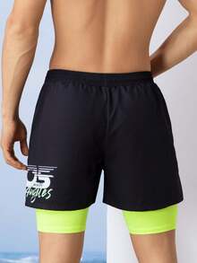 361degree 2-1 Beach Shorts For Men With Pockets, Swimming,Sufing,Outdoor Actives,Daily Wearing,One Or Two Size Larger Is More Recommended - Green - View 6