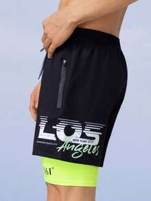 361degree 2-1 Beach Shorts For Men With Pockets, Swimming,Sufing,Outdoor Actives,Daily Wearing,One Or Two Size Larger Is More Recommended - Green - View 4