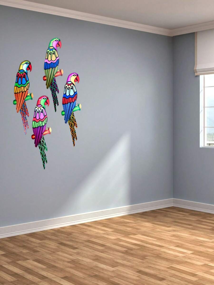 1個新設計鐵質鸚鵡家居裝飾掛飾金屬工藝品,獨特而多樣化的風格 - 彩色 - 查看 1