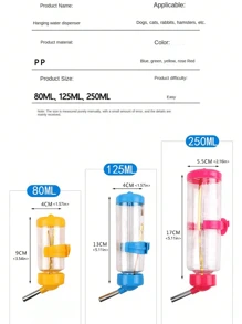 1 件玫瑰色倉鼠餵水器,附滾球設計,防漏飲水瓶動物飲水器 - 玫紅色 - 查看 3