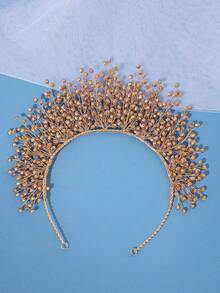 1入手工鑲嵌鑽石多彩皇冠飾髮帶,適用於新娘婚禮派對公主生日 - 紫色 - 查看 6