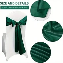 1 PC Satin Table Runner  Long Wedding Satin Table Runner For Wedding Banquet Graduations Birthday Party Decoration,Satin  Table Runner,Table Decorations Holiday - Dark Green - View 3