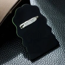 1pc Cute Acrylic Curly Haired Girl Shaped Brooch - Pink - View 5