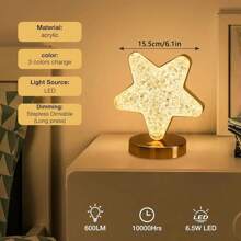 1入現代簡約風格的星月形桌燈裝飾,適用於野營、派對、夜光氛圍等,帶有觸控開關的溫暖白光,適用於臥室、客廳、讀書間、家庭影院,是家人、朋友或伴侶的絕佳禮物 - 彩色 - 查看 9